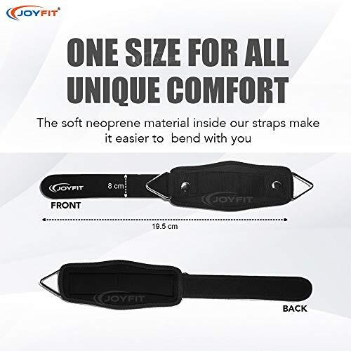Joyfit Padded Ankle Straps- for Cable Machine, Kickbacks, Glute Workouts, Leg Extensions, Curls & Hip Abductors with Padded Neoprene Support, Ideal for Men & Women [Pair]