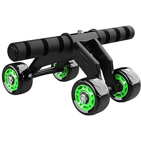 PRO365 Home Gym 4 Wheel Pro Advance Wheel Roller Abdominal Fitness Trainer And Stomach Exercise Machine Equipment Workout For Men & Women, Black