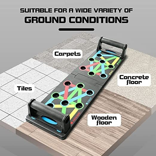 PRO365 Tummy Trimmer Exerciser With Pushup Board Combo/Flat Pedal For Extra Support/Sit Up Equipment/Sport Fitness/Leg Exerciser/Home Gym Equipment (6 Month Warranty, Double Spring), Multi-Coloured
