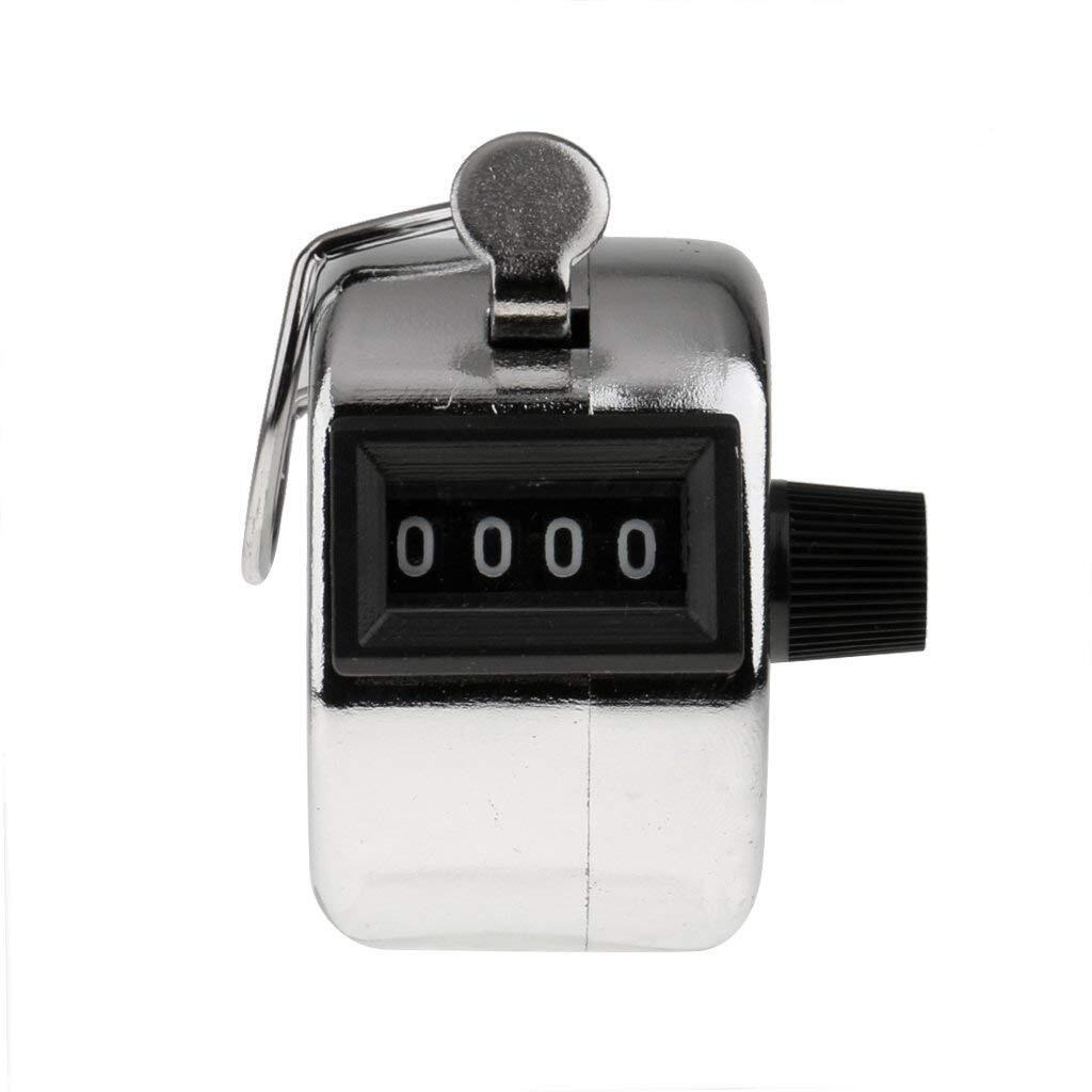 Lista 014 4 Digits Hand Held Tally Counter Numbers Clicker (Silver)