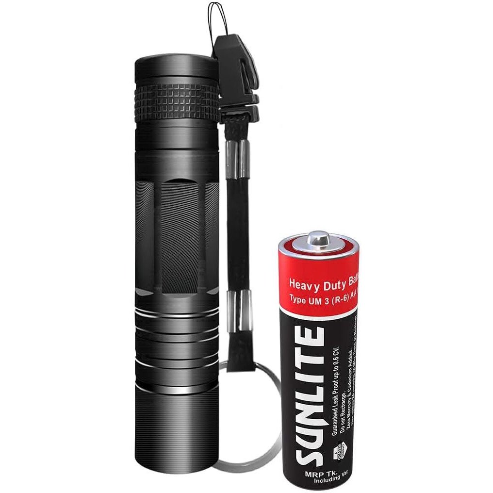 Magicwand Aluminum All Aluminium Body Water & Shock Proof Led Mini Pocket Outdoor Torch (Black)