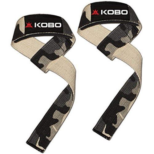 Kobo Power Gym Training Padded Straps/Weight Lifting Hand Bar/Gloves Hooks Wraps Strap Home Gyms