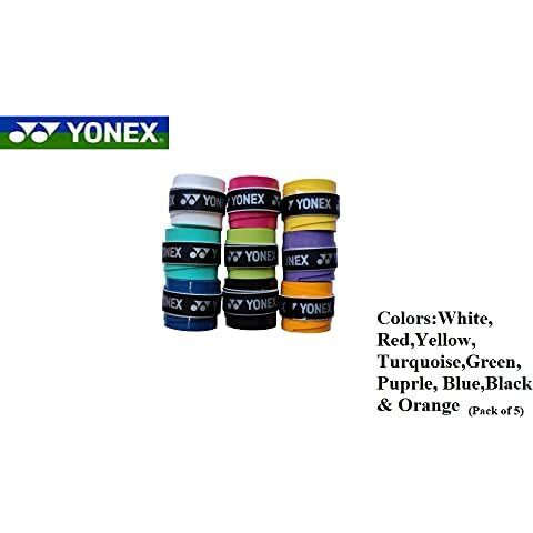YONEX AC 102EX Badminton Grips - Pack of 5 (Assorted Color)