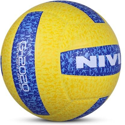 Nivia G-2020 Volleyball/Laminated volleyball/18 Panel Volleyball/for Indoor/Outdoor Matches/Match Ball/for Men and Women/Volleyball Size - 4 (Yellow/Blue)