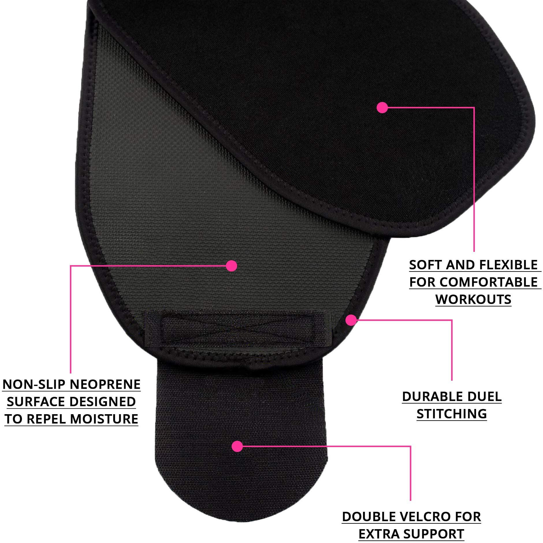 SPIKE Sweat Slim Belt Tummy Tucker Shapewear for Men and Women Non-Tearable Neoprene Shaper wear and Tummy Trimmer Exercise Waist Trainer Abs Sauna Stomach Belt up to 45 Inches Waist Size (Pink)