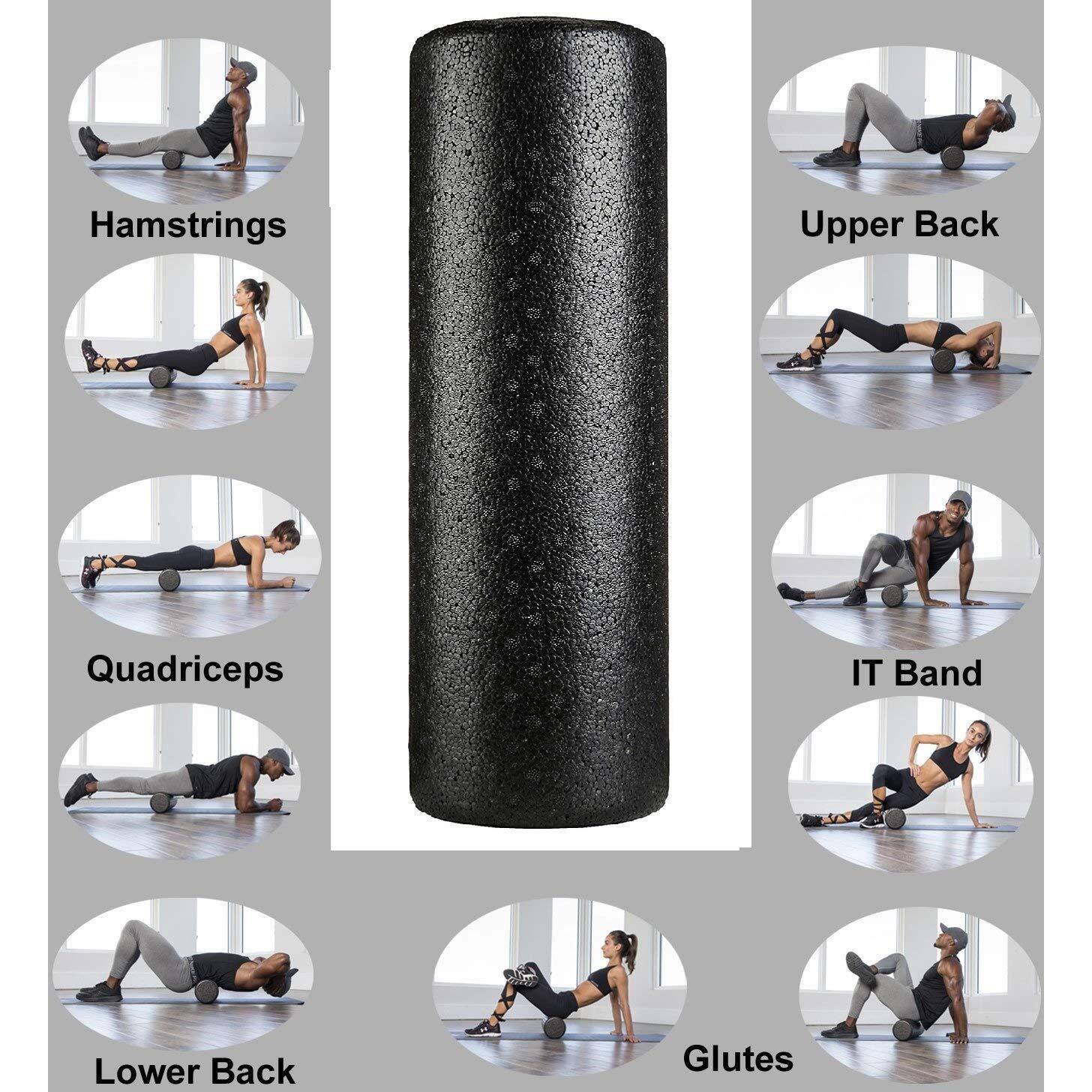 Bodylastics 30cms (30cms Length x 14cms Width) Hard Foam Roller for Deep Tissue Massage, Pain Relief from Sore Muscles, Pre & Post Exercise Fitness Workout Sessions