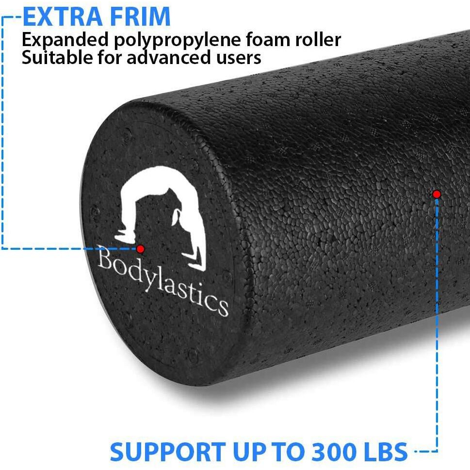 Bodylastics 60cms Foam Roller for Deep Tissue Massage, Pain Relief from Sore Muscles, Pre & Post Exercise Fitness Workout Sessions