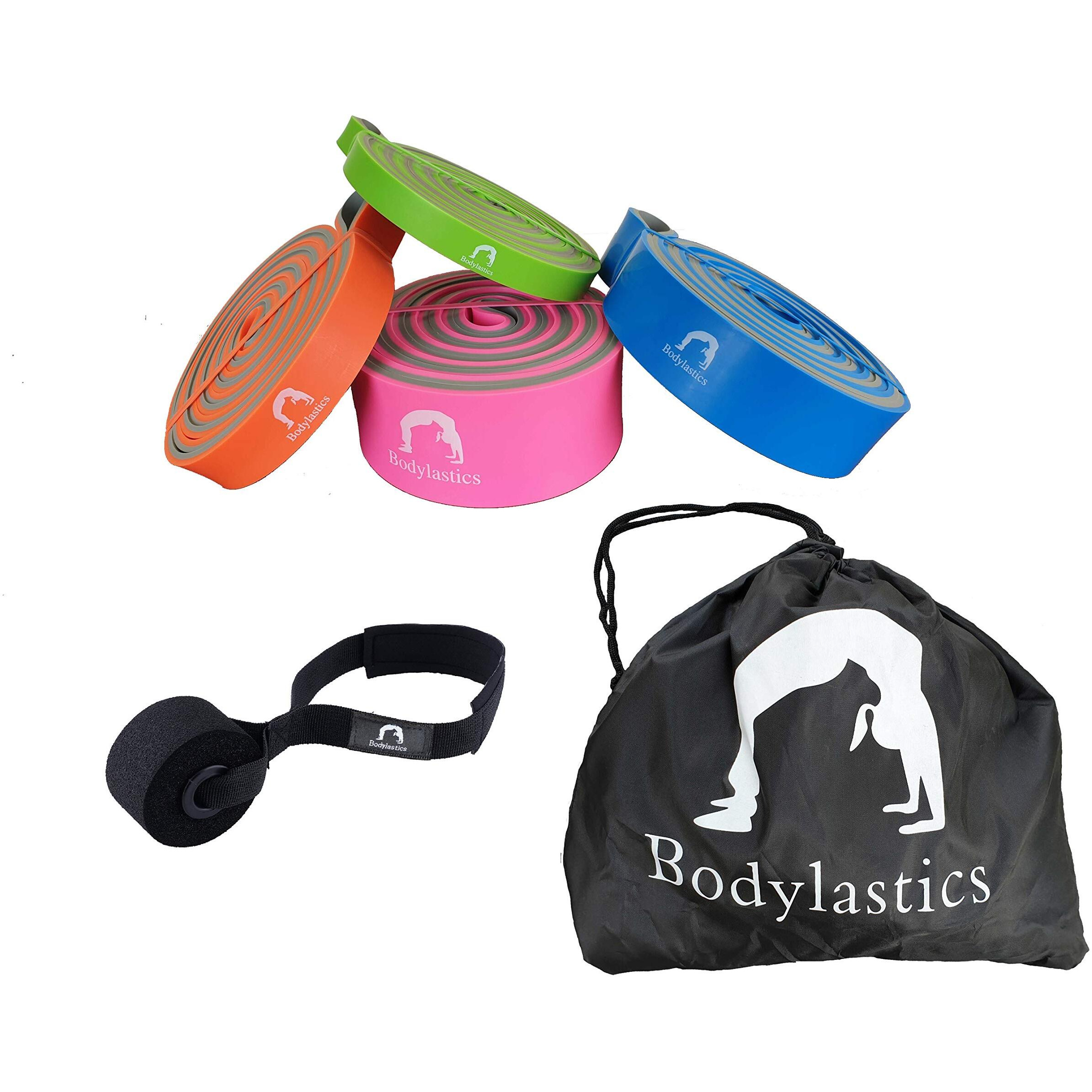 Bodylastics Natural Rubber Dual Layer Resistance Loop Bands for Pullup Assistance, Pilates, Yoga, Fitness Workouts -All 4 Bands