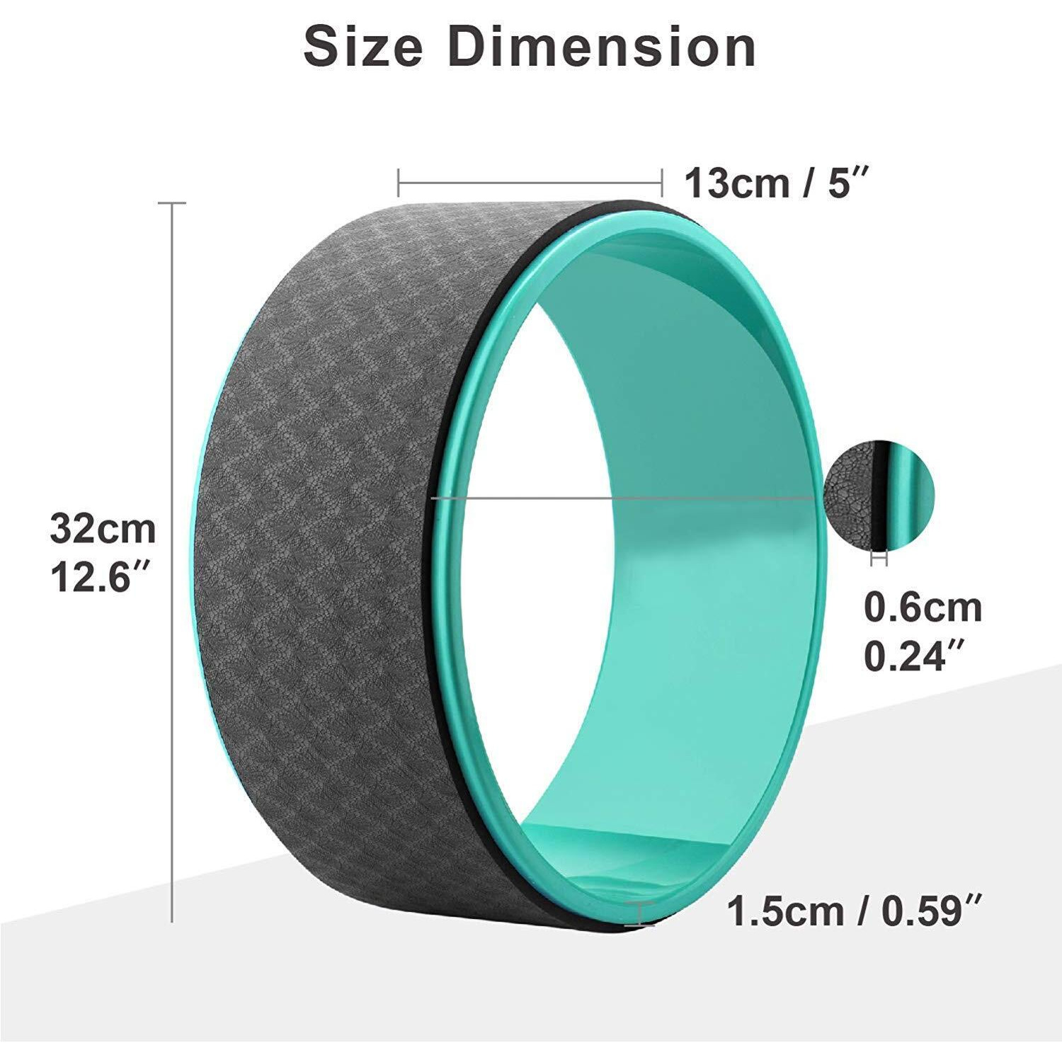 Bodylastics Yoga Wheel with 2 High Density EVA Foam Blocks, 6ft Stretching Strap with D-Ring & Cooling Towel for Women and Men Multicolour