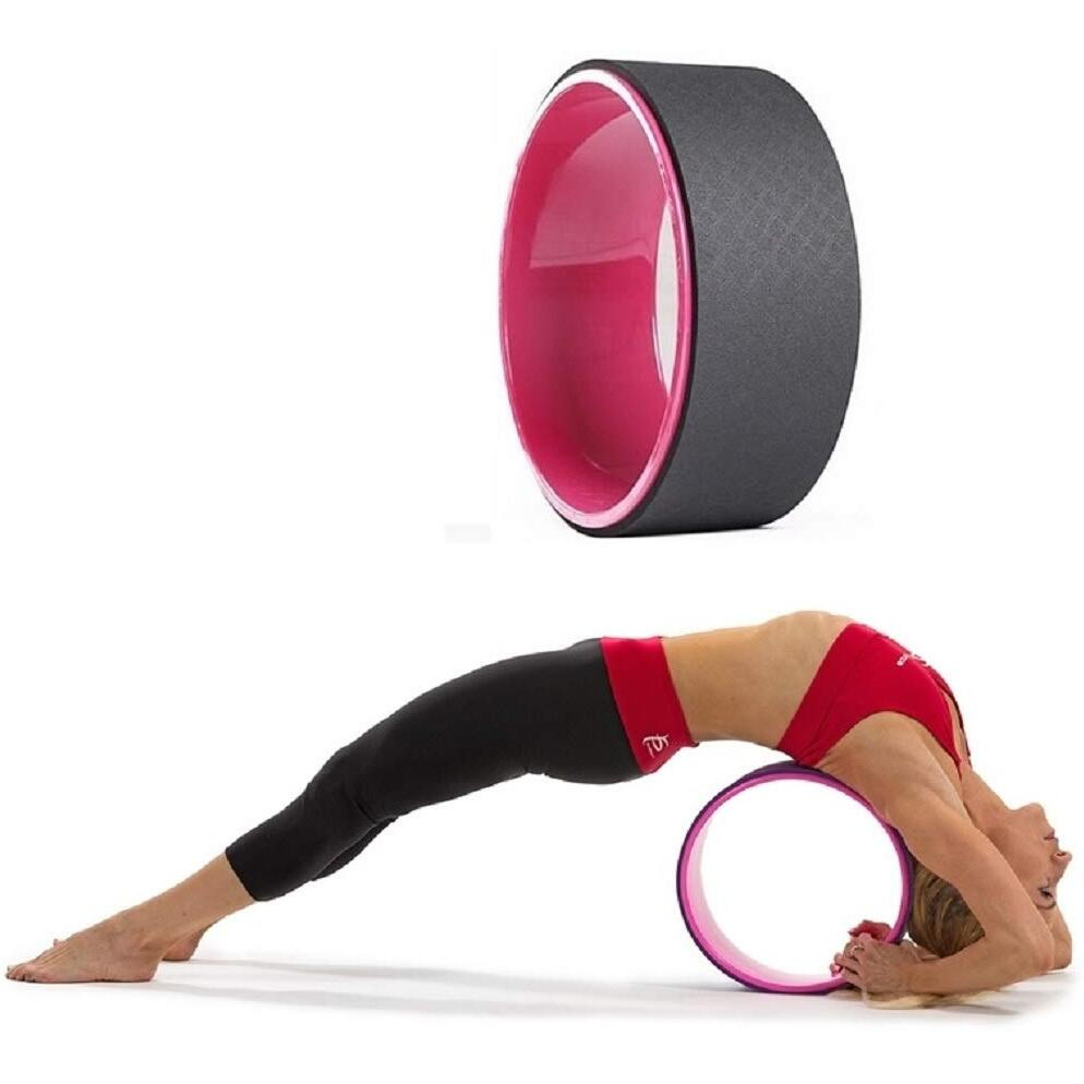 Bodylastics Yoga Wheel with 2 High Density EVA Foam Blocks, 6ft Stretching Strap with D-Ring & Cooling Towel for Women and Men Multicolour