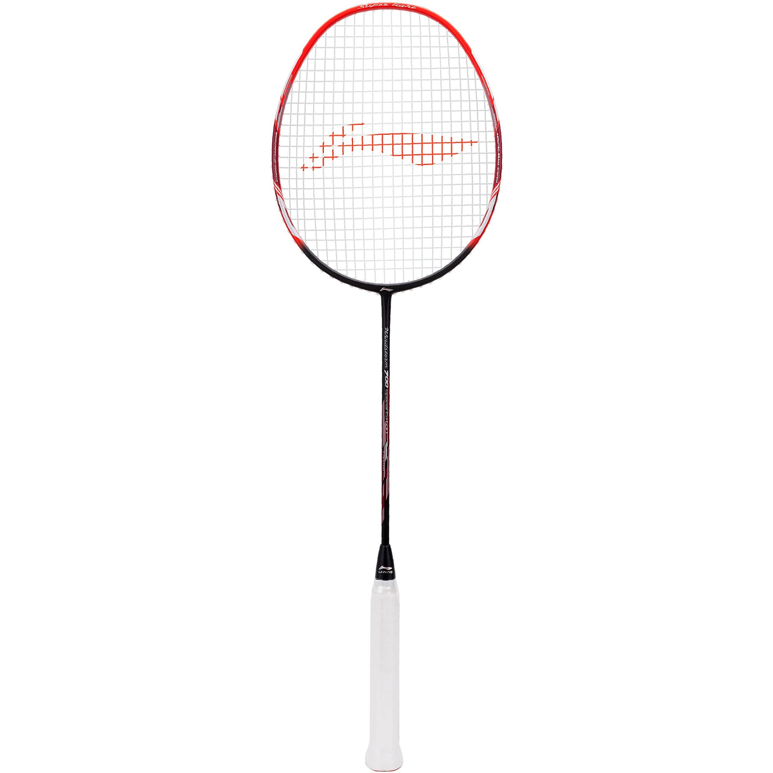 LI-NING Windstorm 700 Special Edition Badminton UNSTRUNG Carbon Fiber Racket (Black/RED)