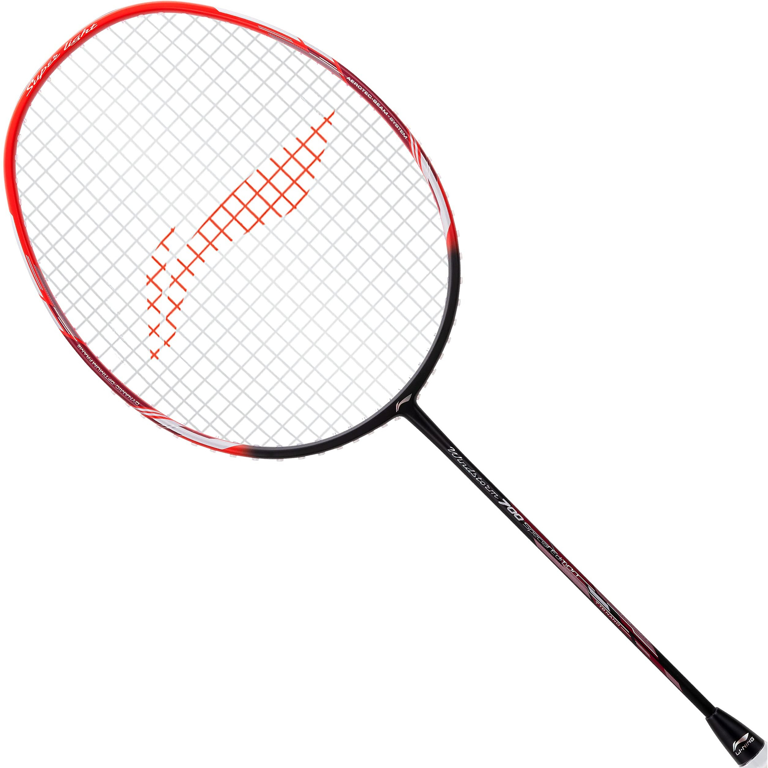 LI-NING Windstorm 700 Special Edition Badminton UNSTRUNG Carbon Fiber Racket (Black/RED)
