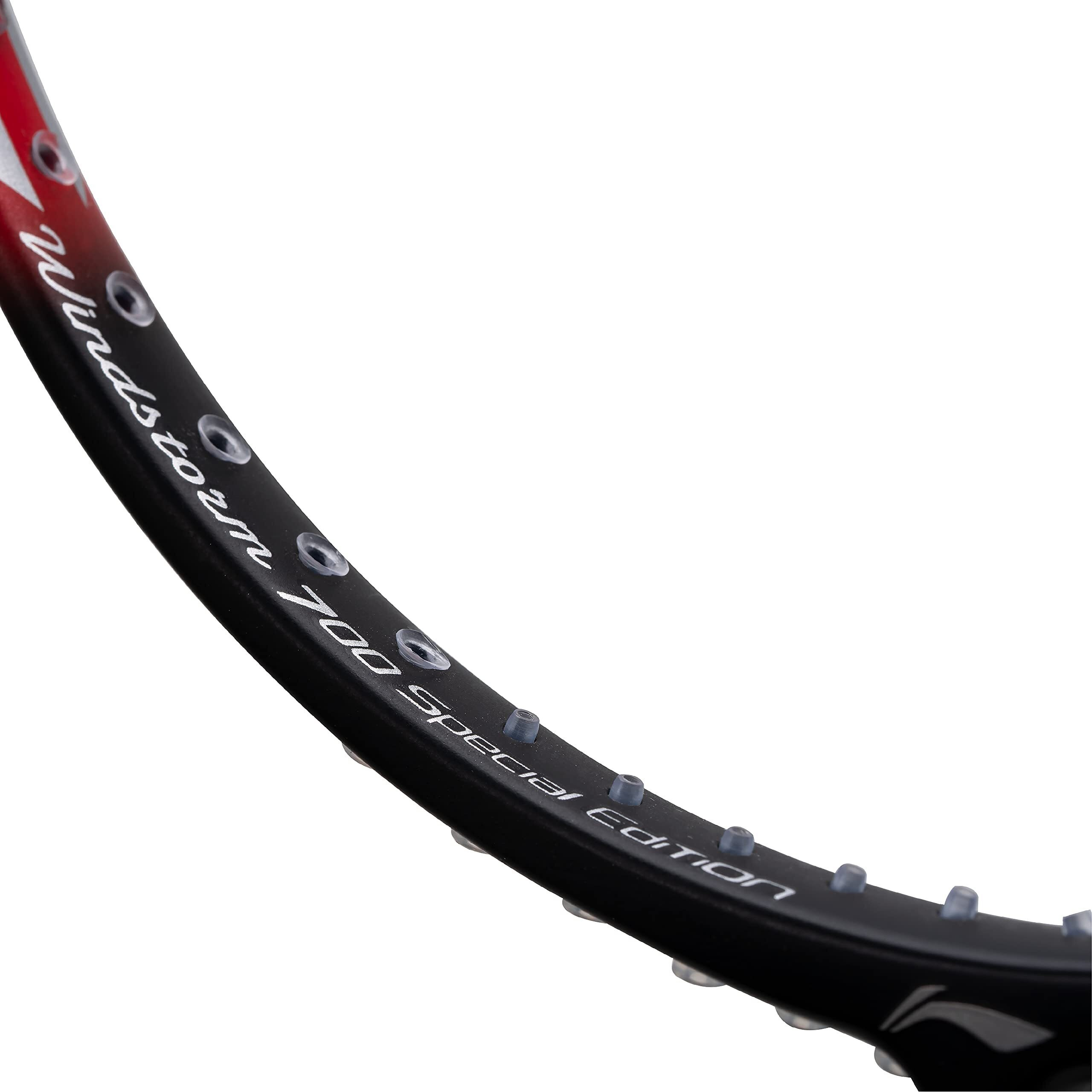 LI-NING Windstorm 700 Special Edition Badminton UNSTRUNG Carbon Fiber Racket (Black/RED)