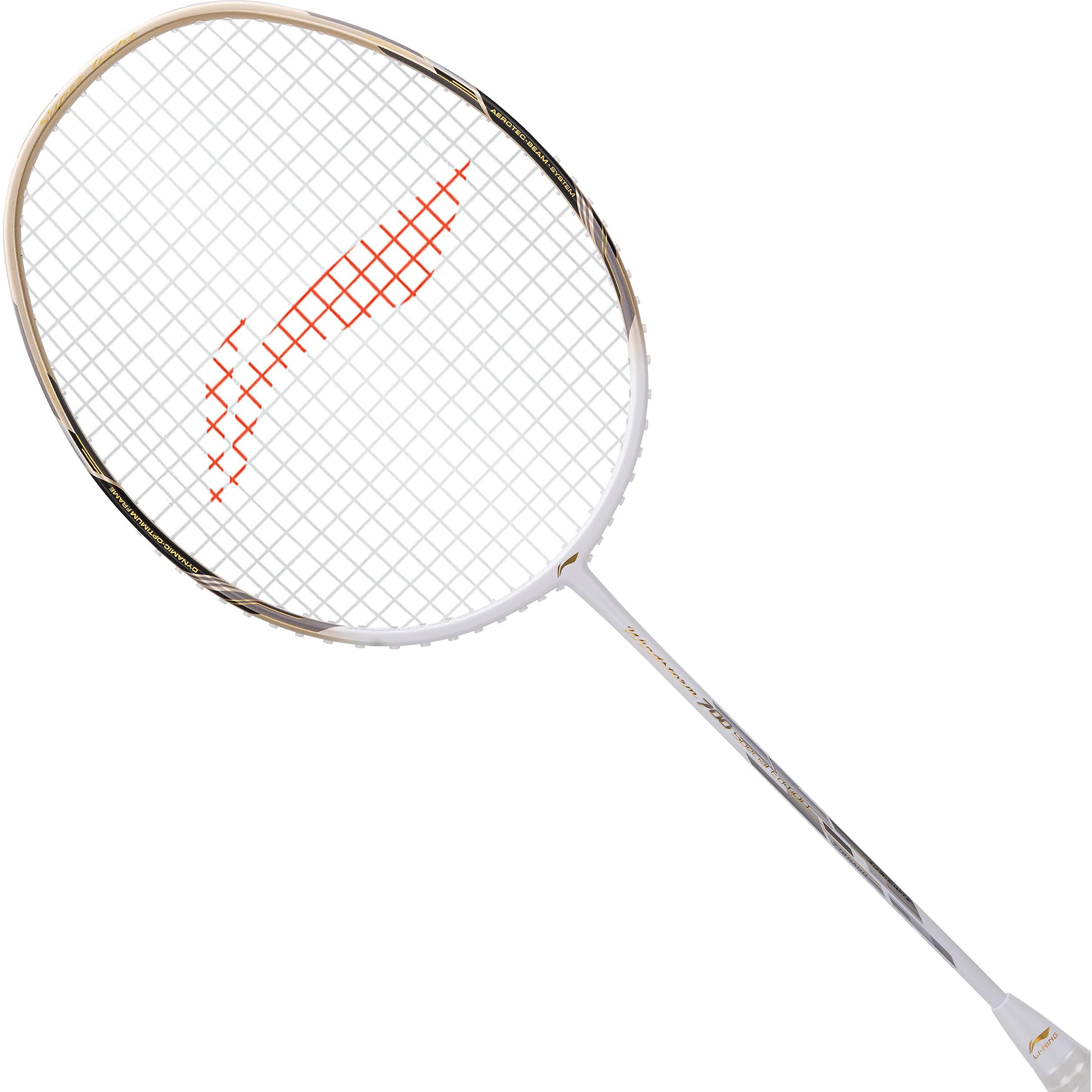 LI-NING WINDSTORM 700 SPECIAL EDITION BADMINTON UNSTRUNG CARBON FIBER RACKET (WHITE/GOLD)