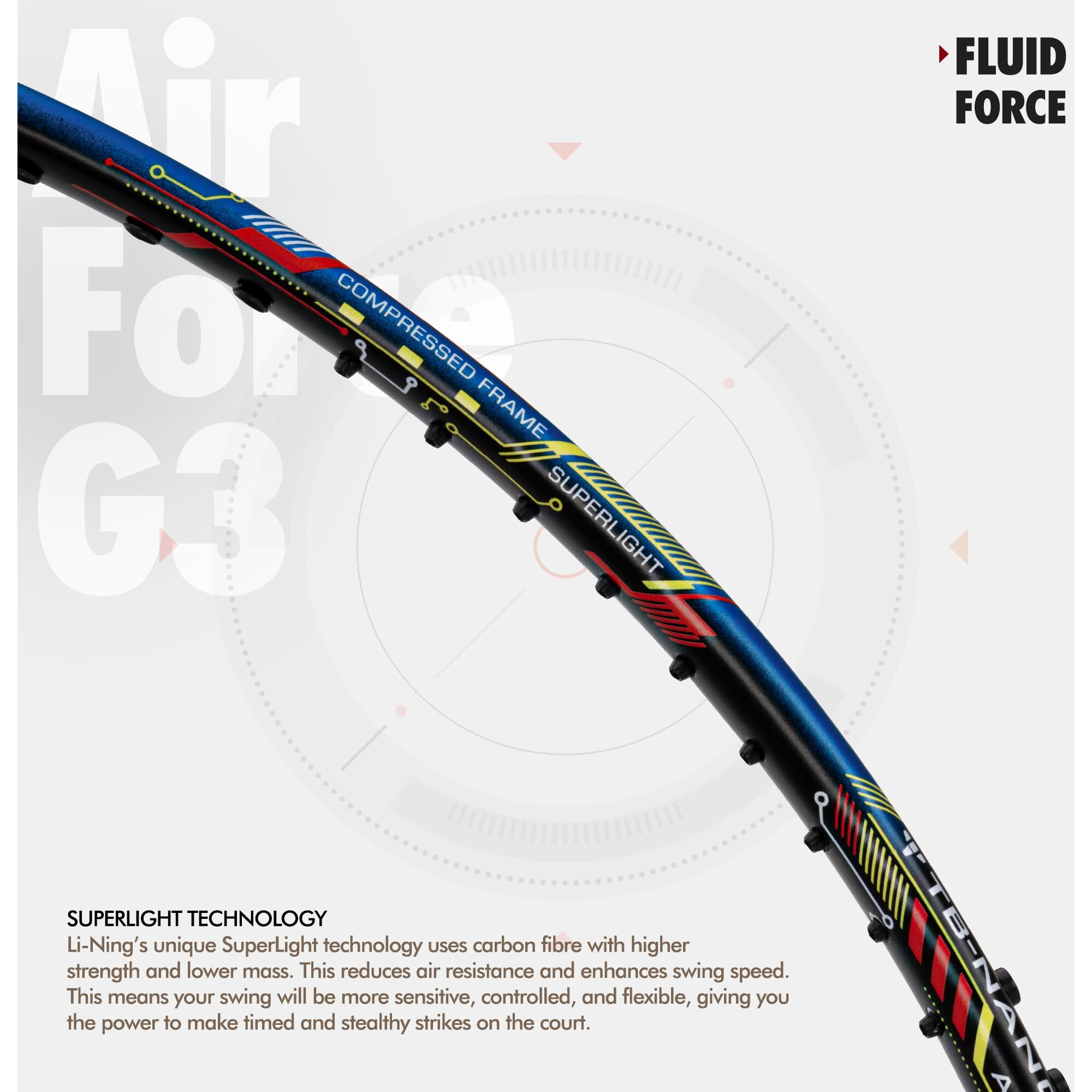 Li-Ning Air-Force 79 G3 Carbon Fibre Badminton Racket, Black/Blue/Red