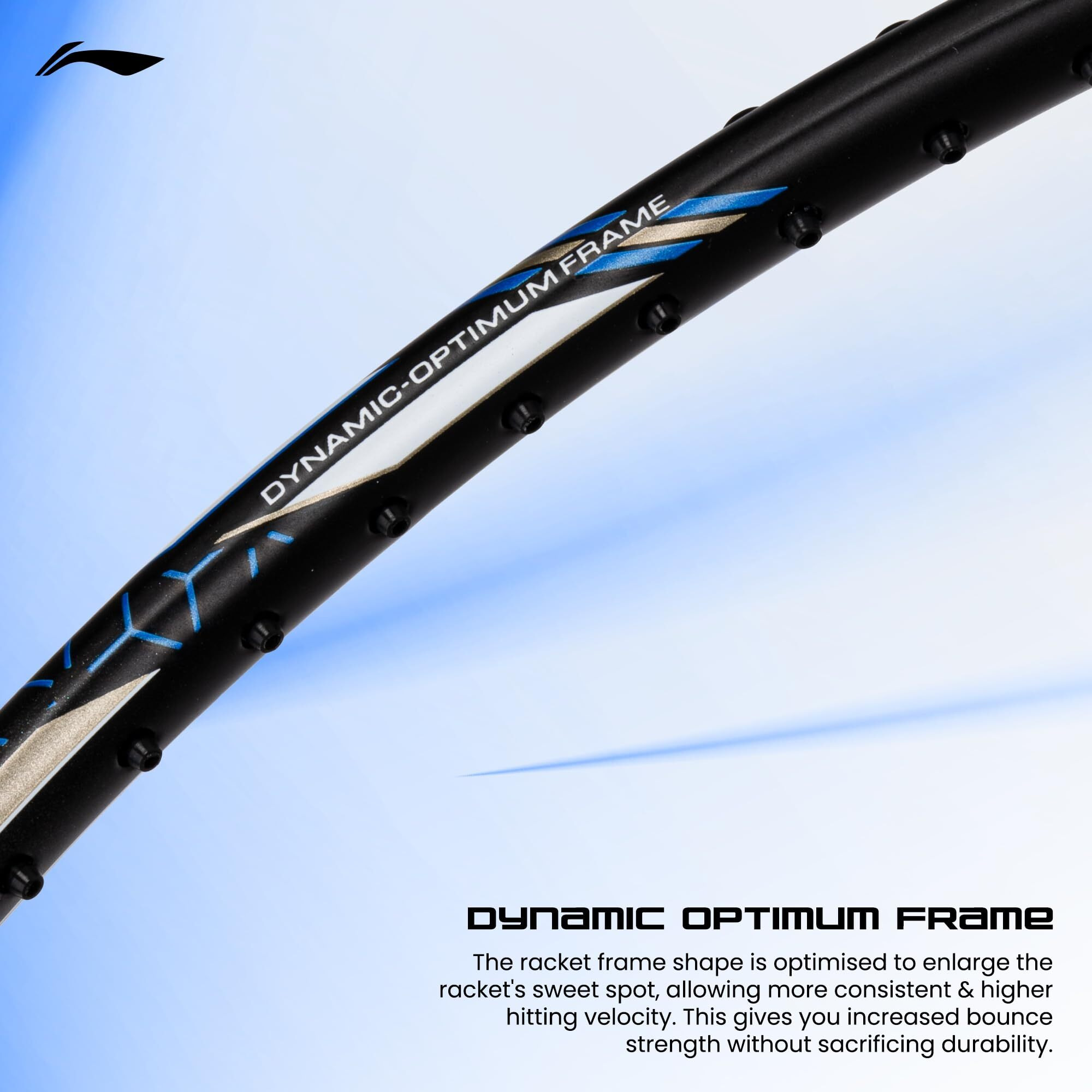 Li-Ning G-Force 5800 Superlite Strung Badminton Racquet with Free Head Cover| 78 grams (Black/Blue)