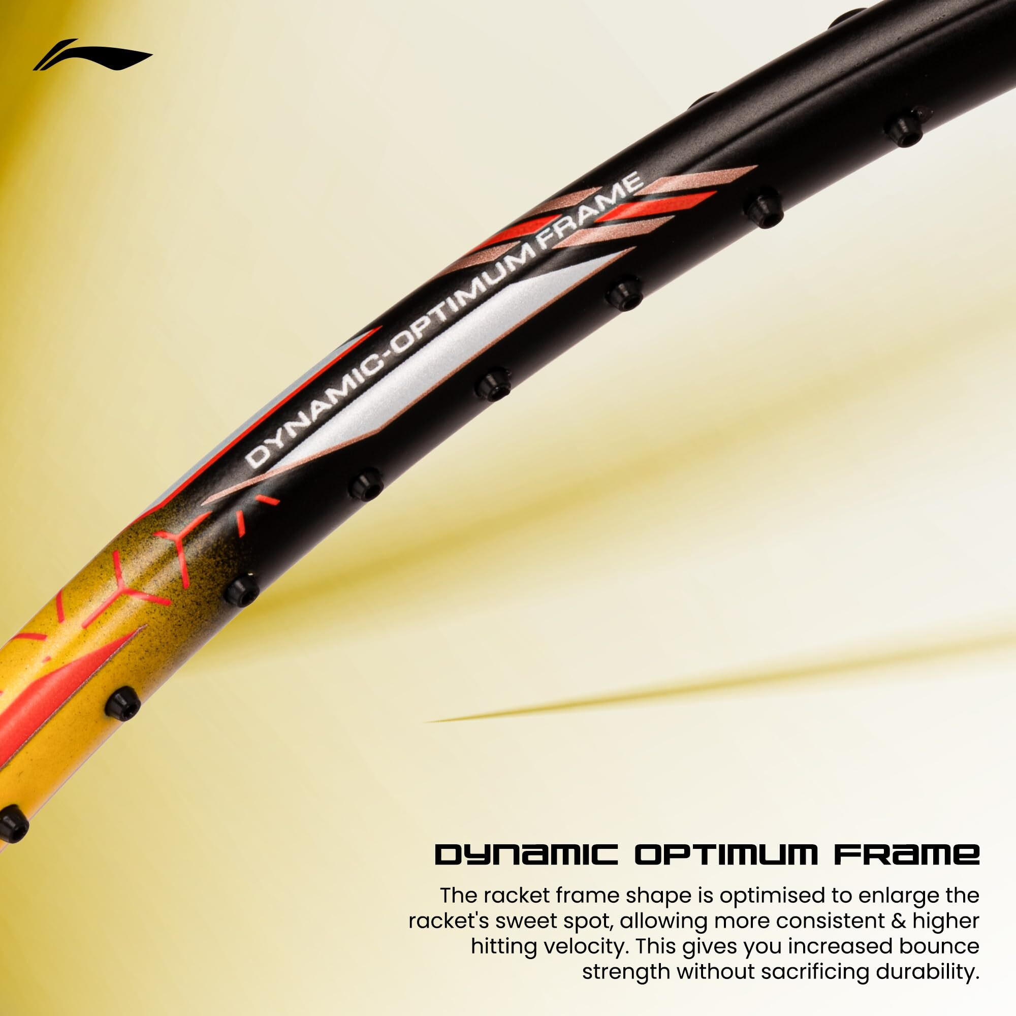 Li-Ning G-Force 5800 Superlite Strung Badminton Racquet with Free Head Cover| 78 grams (Black/Yellow/Red)