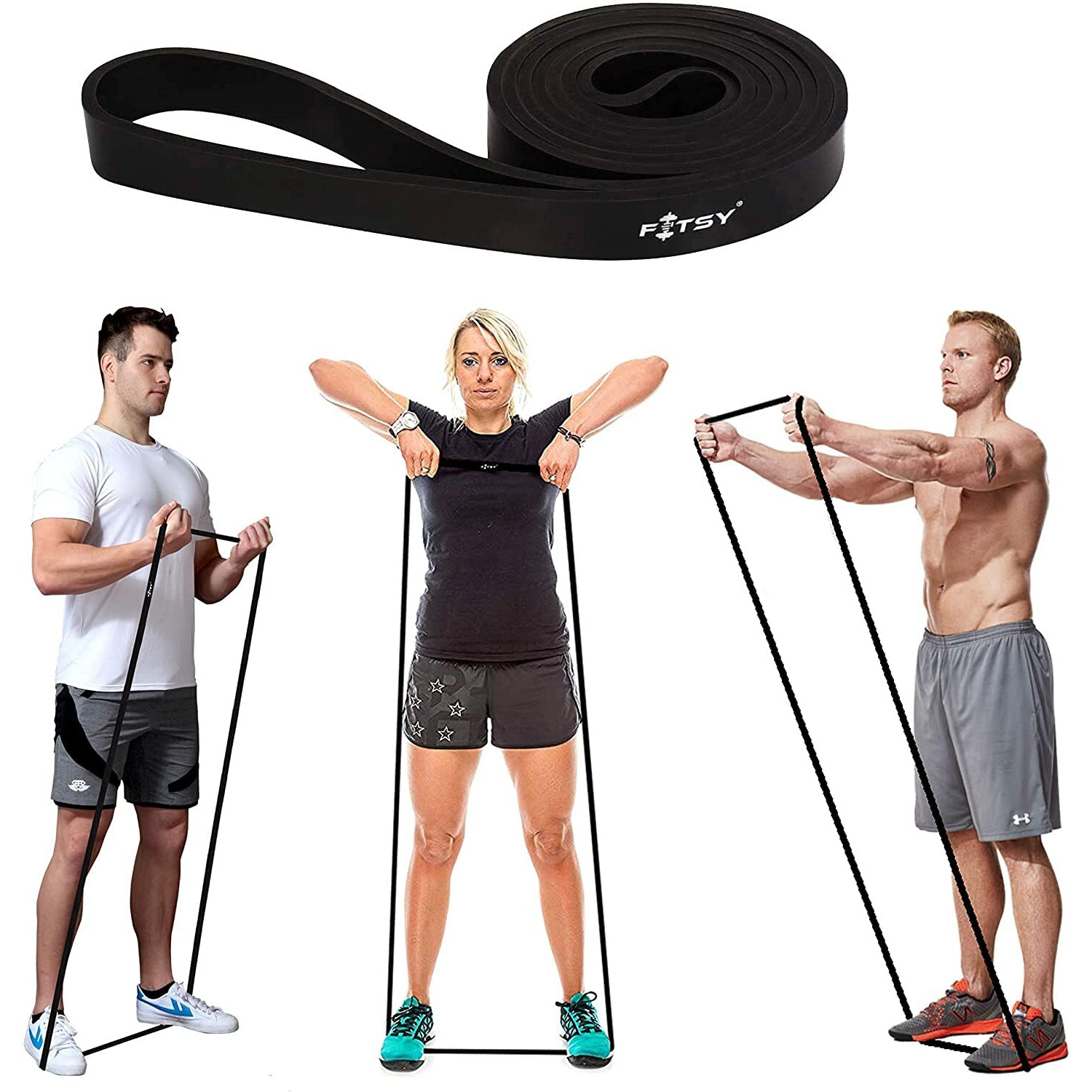 FITSY Black Resistance Band - Loops | Warm Up and Light Exercise Rubber Band 41 Inch - for Mobility Home Fitness Sports Training Speed and Agility Training Warm Up Workouts