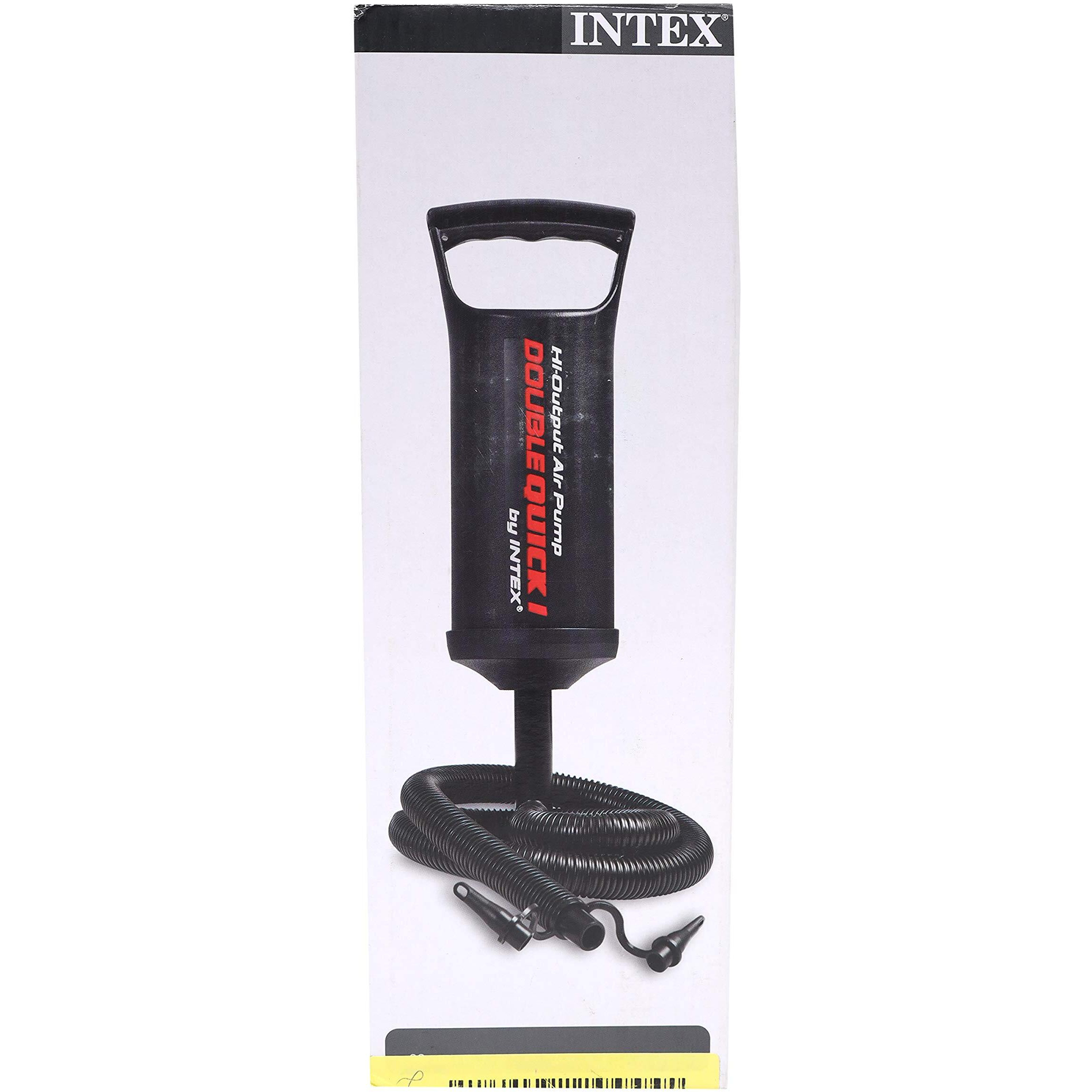 Intex Double Quick Hand Pump, Air Pump for Inflatables (Black, Pack of 1)