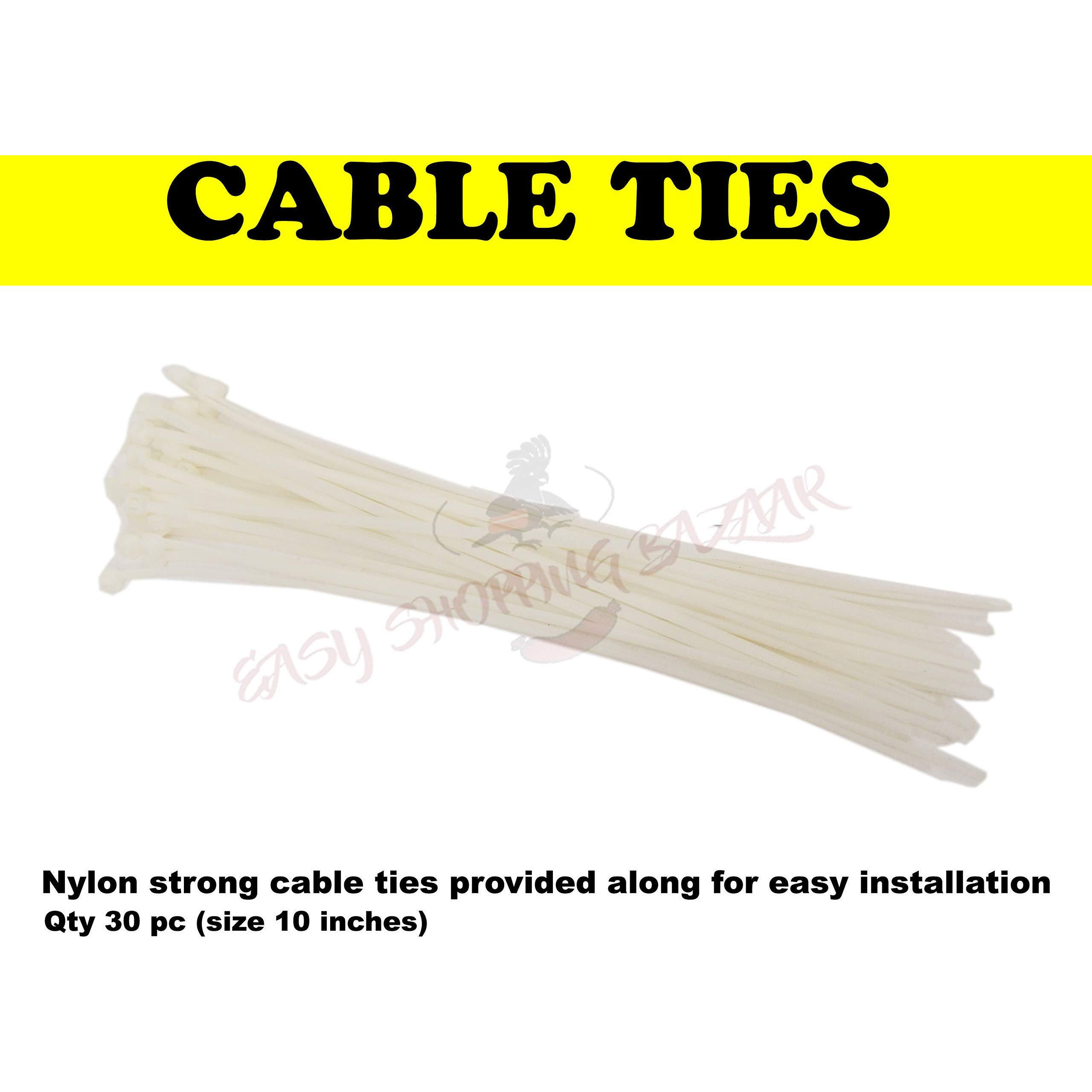 EasyShoppingBazaar Cricket Practice Net/Sports Net/Ground Net  Green 44mm Hole with cable ties - 10 x 100 FT - 2mm Thickness