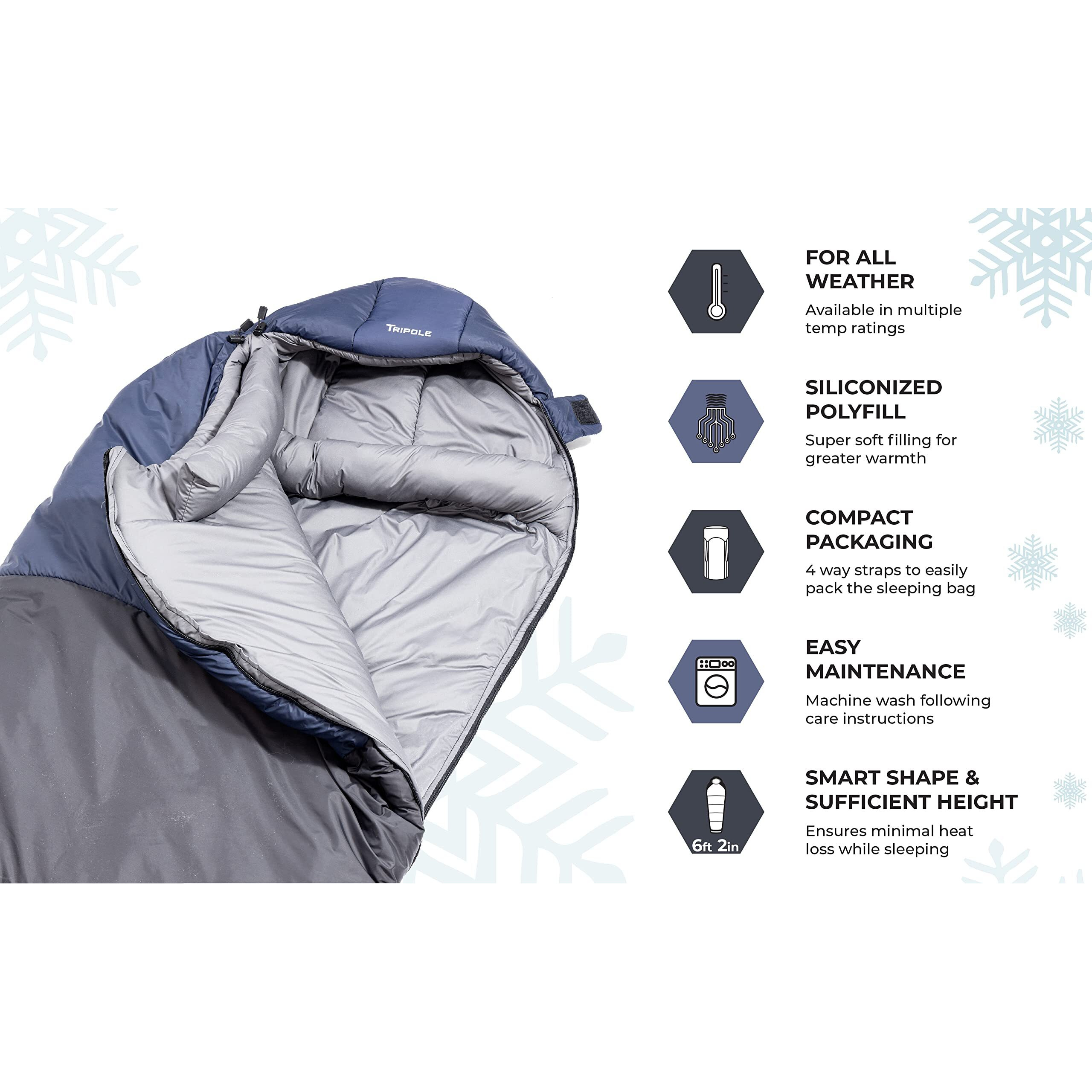 Tripole Shivalik Zero Degree Comfort Sleeping Bag (Black)
