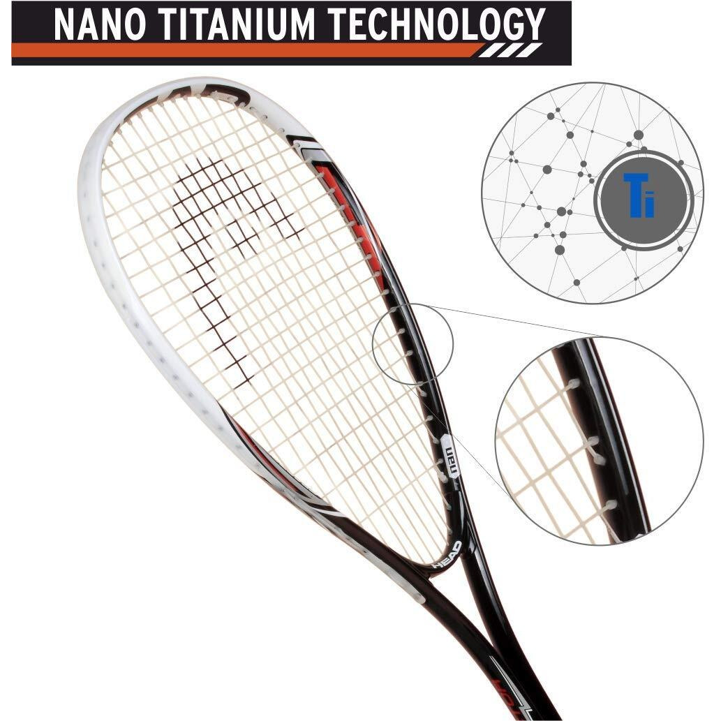 HEAD Aluminum Nano Titanium Spector Squash Racquet, (White)