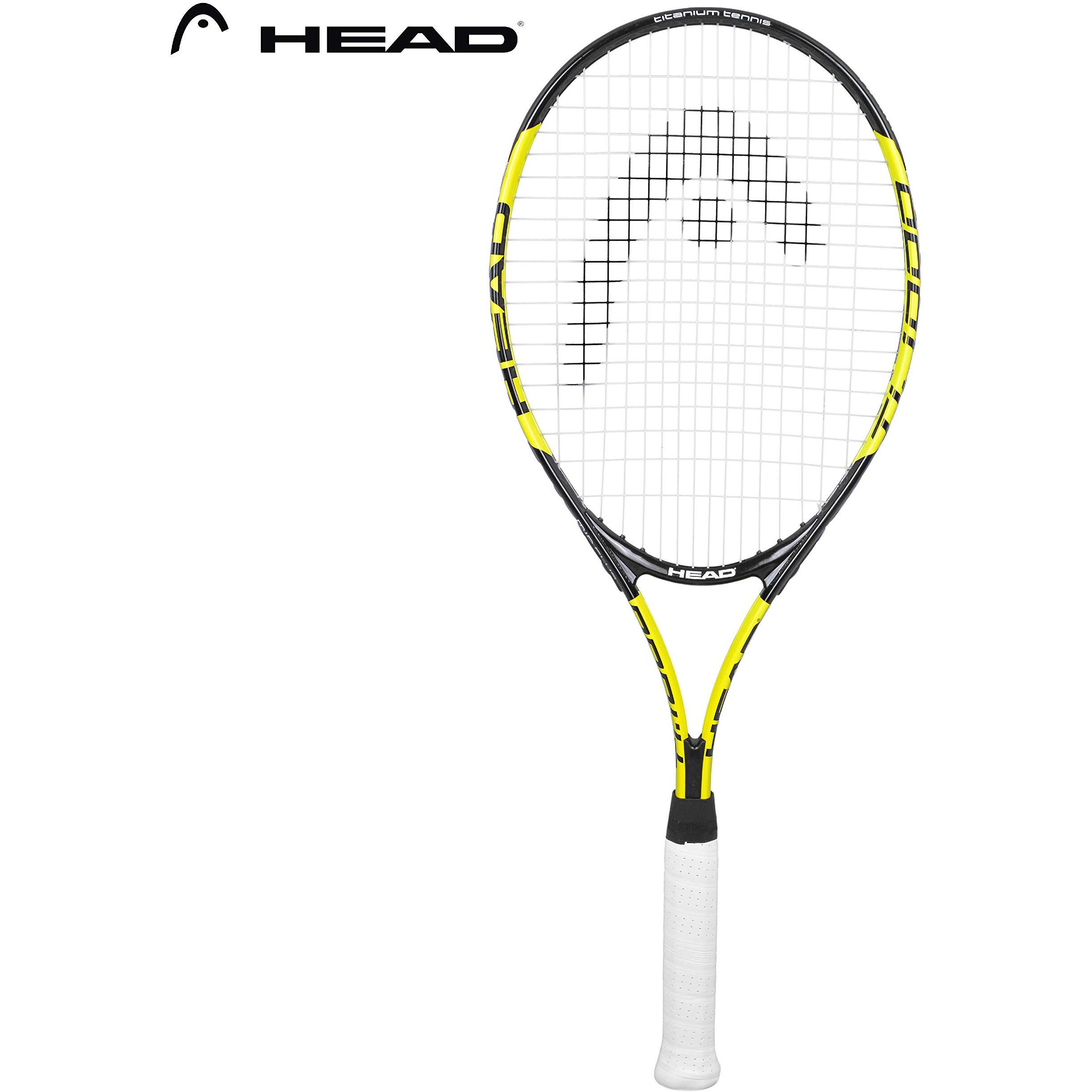 HEAD Titanium 1000 Aluminium Tennis Racquet, Colour - Black/Yellow (Strung)