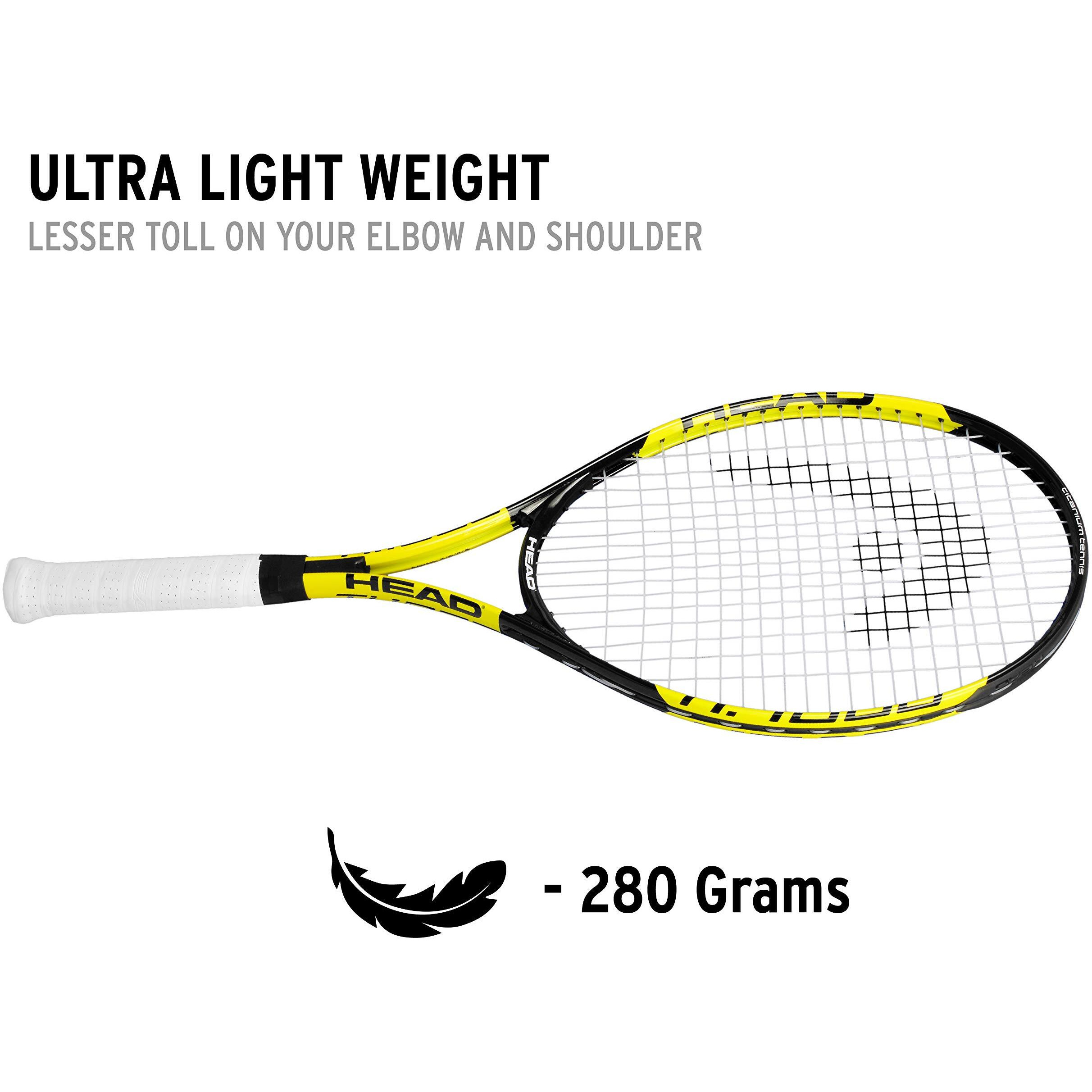 HEAD Titanium 1000 Aluminium Tennis Racquet, Colour - Black/Yellow (Strung)