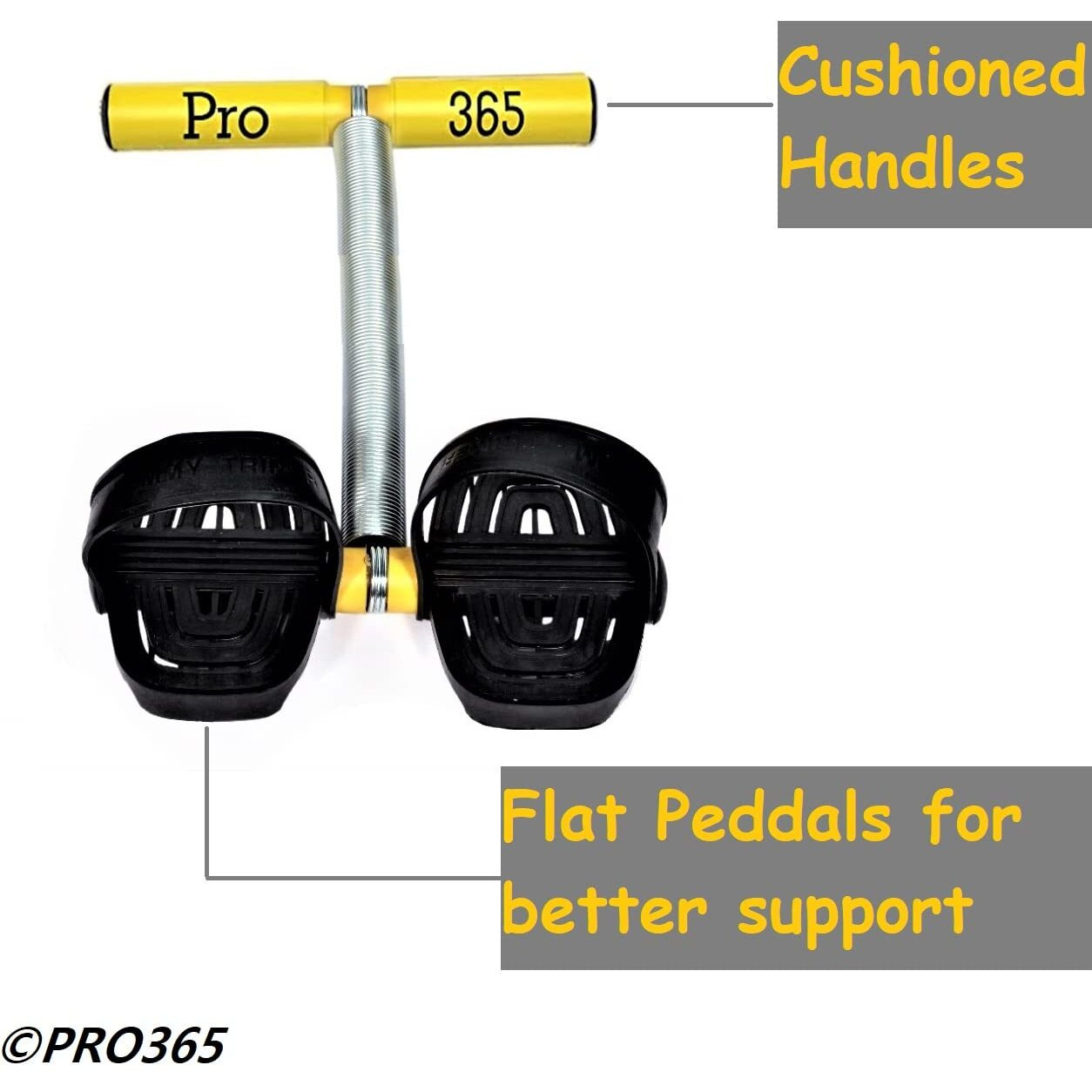 PRO365 Tummy Trimmer Exerciser/Flat Pedal For Extra Support/Sit Up Equipment/Sport Fitness/Leg Exerciser/Home Gym Equipment Single Spring (Yellow, 6 Month manufacturer Warranty)