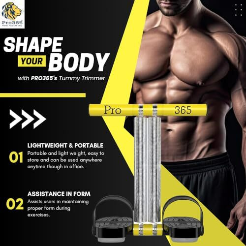 PRO365 Tummy Trimmer with Solid Flat Pedals For Extra Support, Home Gym Equipment (6 Months Manufacturer Warranty)