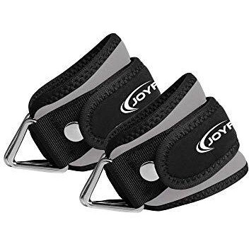 Joyfit Padded Ankle Straps- for Cable Machine, Kickbacks, Glute Workouts, Leg Extensions, Curls & Hip Abductors with Padded Neoprene Support, Ideal for Men & Women [Pair] (Grey)