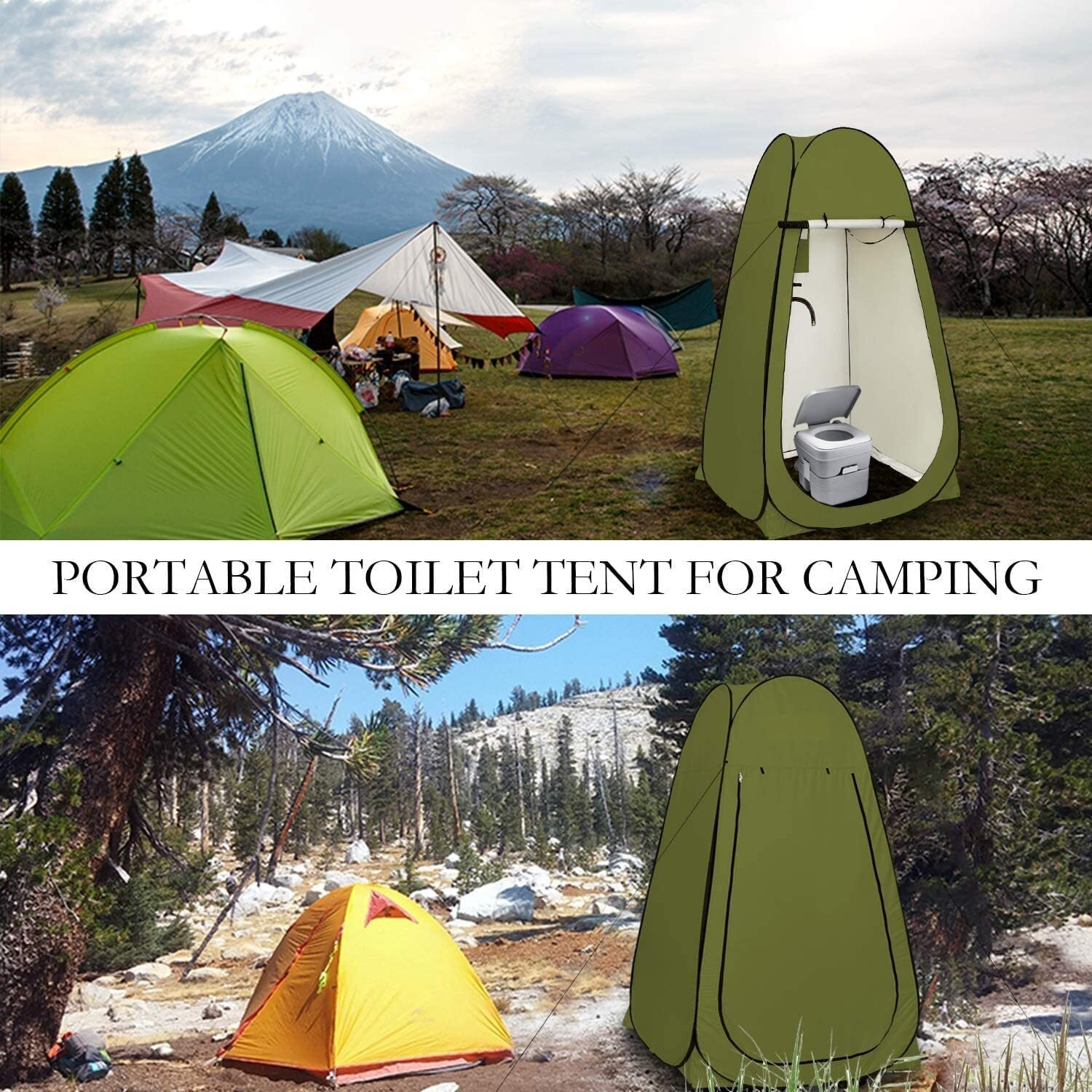 R Runilex Cloth Changing Toilet Tent Pop up Portable Foldable Privacy Outdoor Tent for Outdoor Dressing Changing Room, Camping and Hiking (Armygreen)