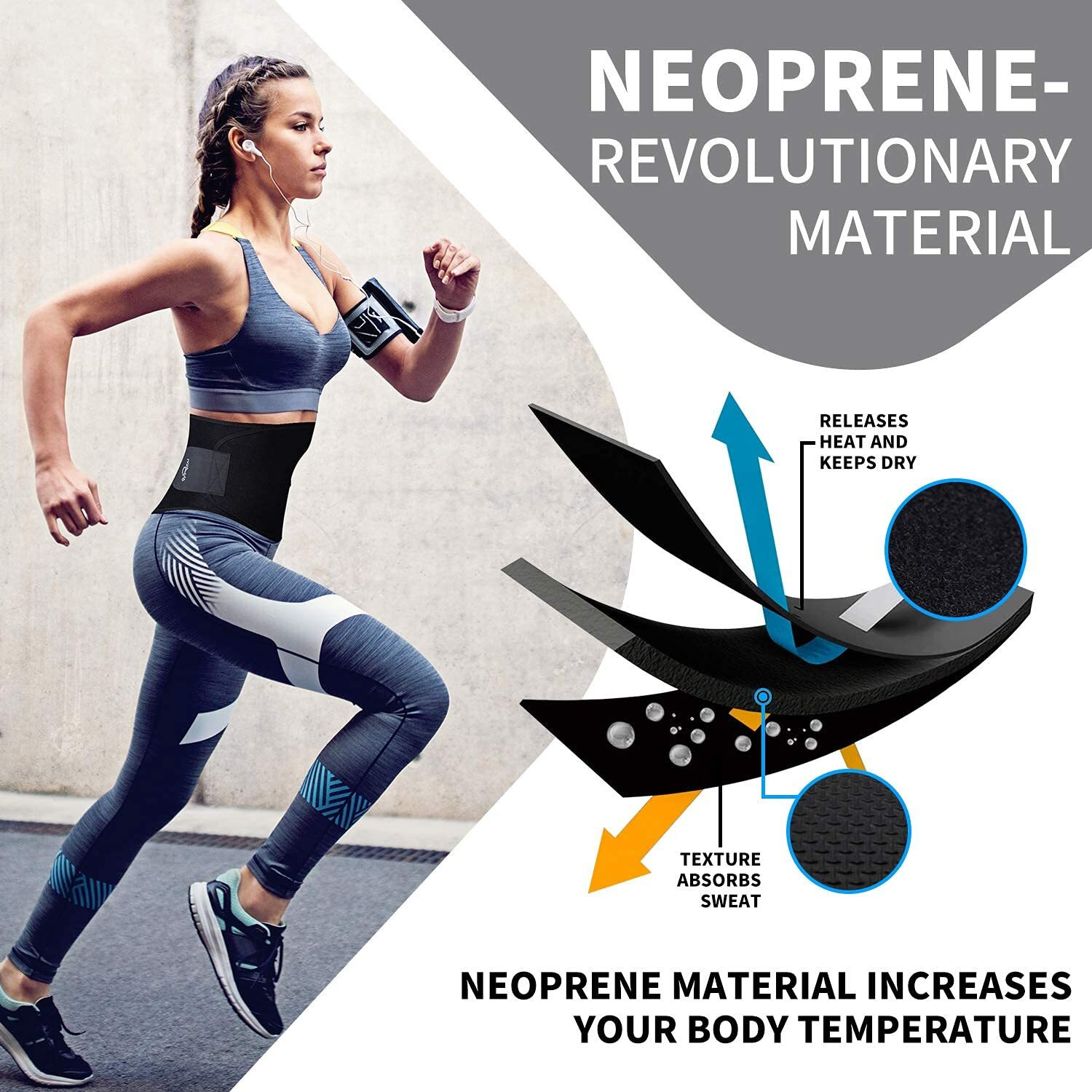 FASHNEX Waist Belt Made of Neoprene for Women & Men for Tummy Exercise.
