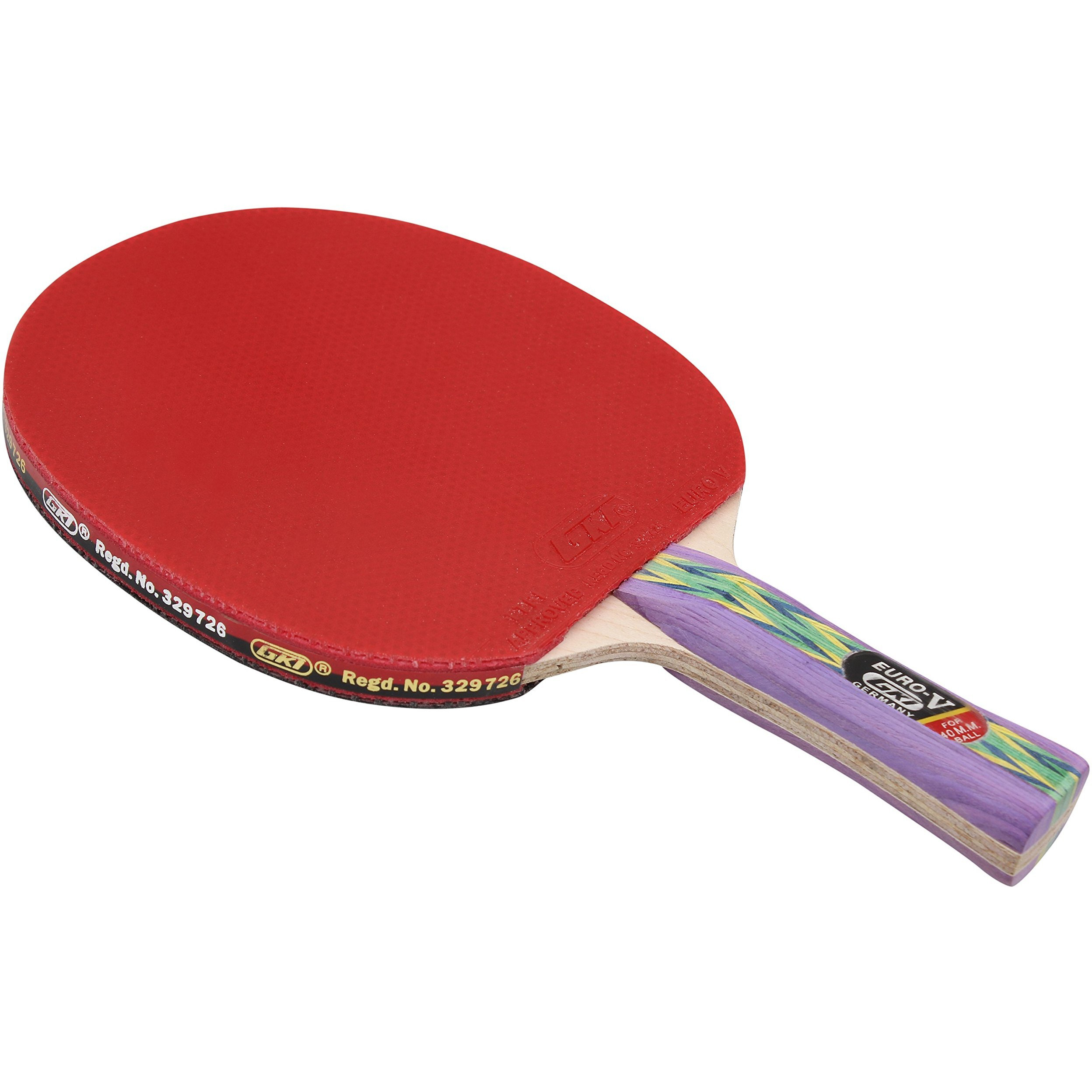 GKI Euro V Wooden Table Tennis Racquet (Multicolor, Pack of 1)
