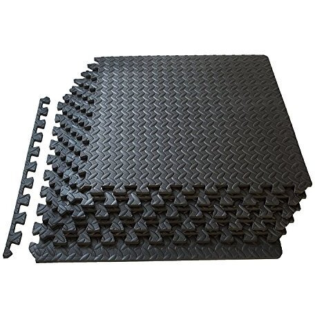 Kobo AC-62 Foam Exercise Mat, 12mm (Black)
