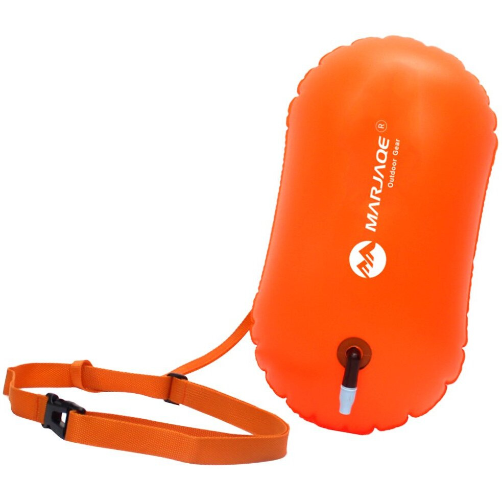Phenovo Highly Visible Orange Swim Bubble Buoy Swimming Tow Float for Open Water Swimmers, Kayakers and Triathletes