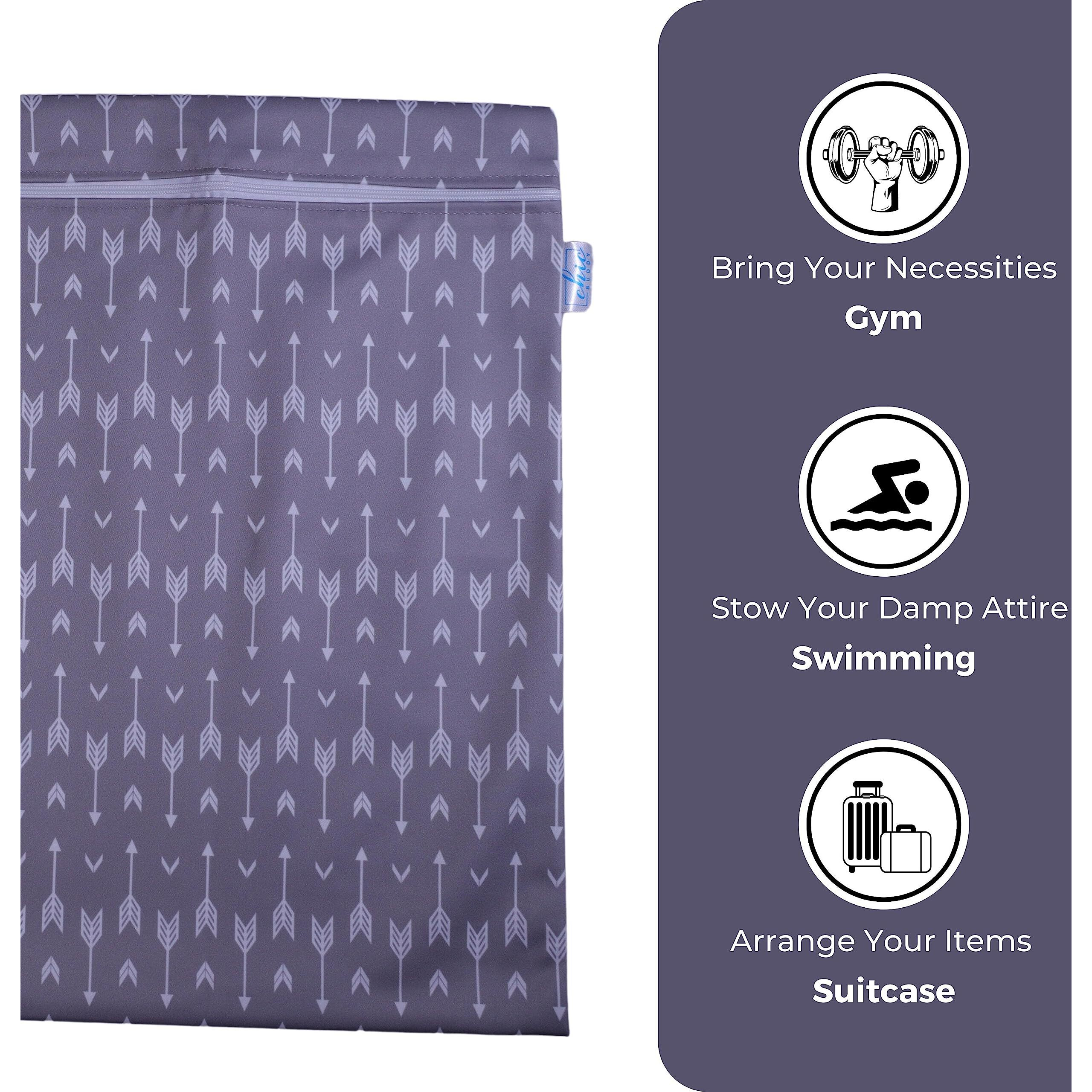 Chic Buddy Wet Bag - Dry Bag, Baby Travel Essentials, Swim Bag, Water Proof Bag, Travel Essentials for Kids, Swimming Bag Waterproof, For Swim Diapers Swimming Bag, Dirty Gym Clothes