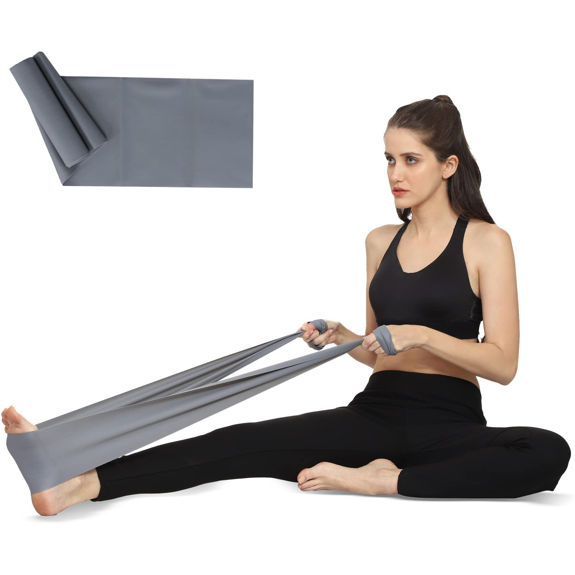 HealthHike Yoga Band | Theraband for Physiotherapy, Stretching, Yoga & Resistance Workout | Latex-Free, Anti-Allergic & Tear-Resistant thera band for exercise, Size 60 X 5 inch