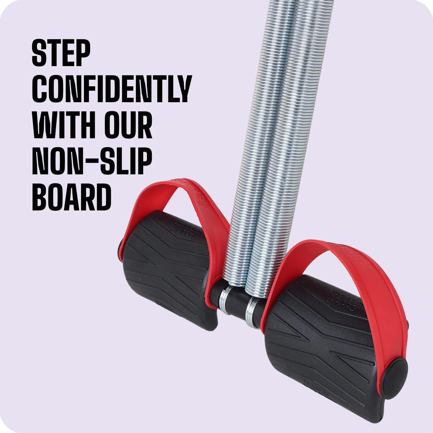 SUREFITTummy Trimmer Dual Spring Standrd/Large And Wide Range/Do Full Exercise any Time any Where fon Abdominal And Waist Trimmer for man & Women (LARGE RED AND BLACK)