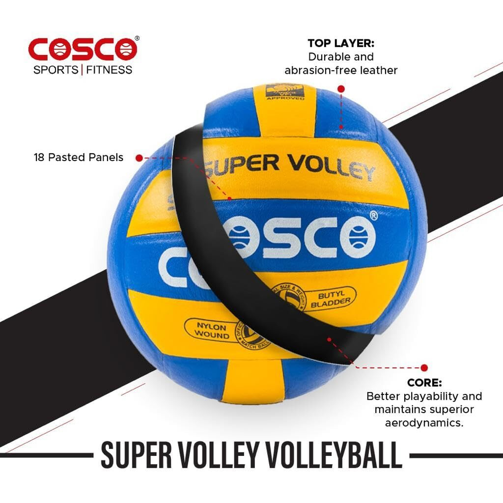 Cosco Super Volley Volleyball, Size 4 (Multicolour) (15002)