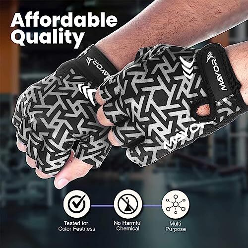 Mayor Venus Gym & Fitness Gloves for Men & Women, Gym Workout Gloves, Gym Accessories Men, Weightlifting Gloves, Gloves for Gym (Grey/Black)