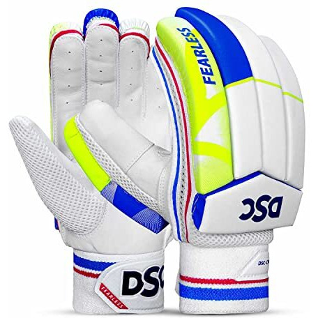 DSC Attitude Cricket Batting Gloves, Size - Youth, Right Hand, Color - Red/Blue