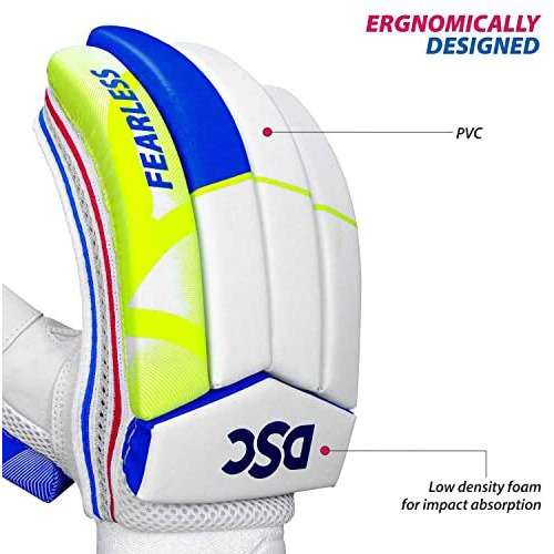 DSC Attitude Cricket Batting Gloves, Size - Youth, Right Hand, Color - Red/Blue