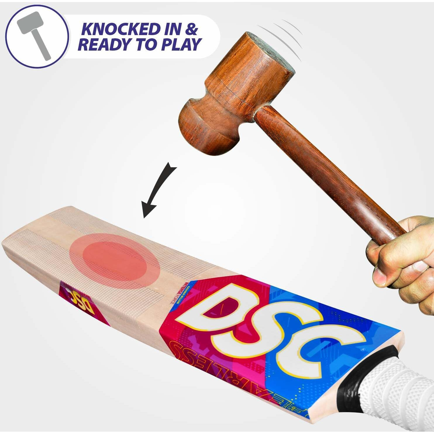 DSC Intense Force Kashmir Willow Cricket Bat for Leather Ball |Size-3 | Light Weight | Free Cover|