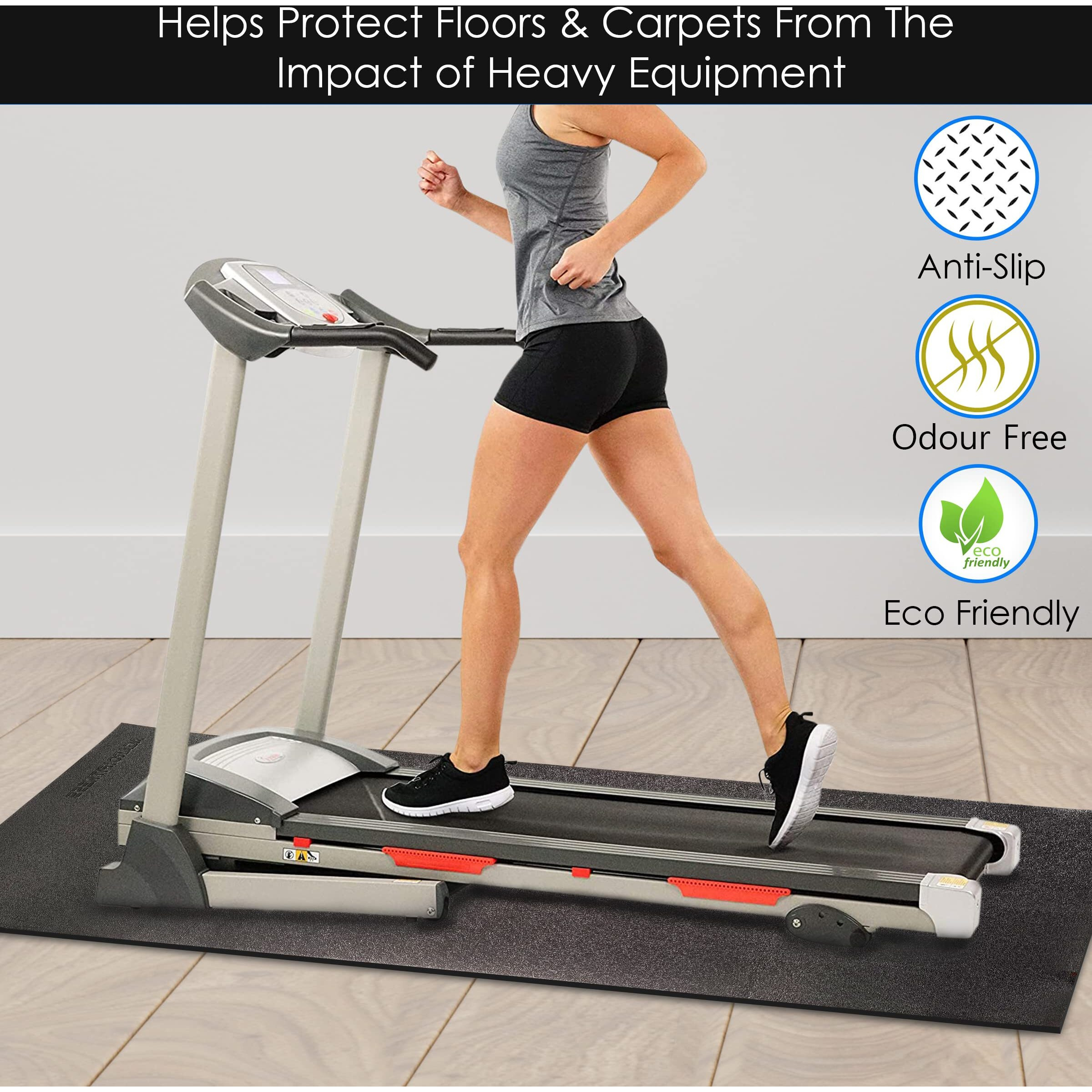 AGARO Royal High Density PVC Mat for Women & Men, Non-Slip, Exercise Mat for Home Workout, Exercises, Meditation, Black, 33660