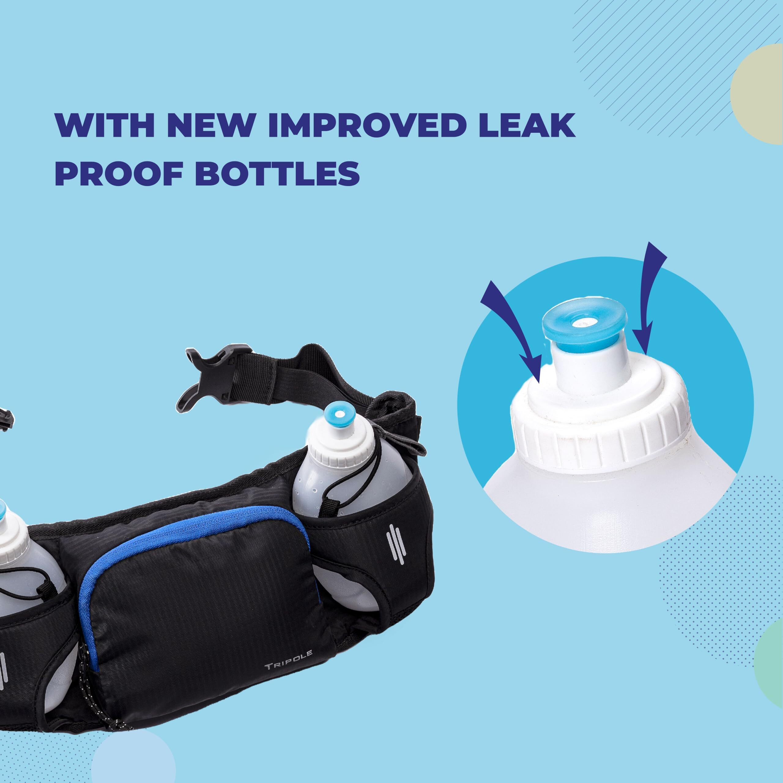 Tripole Runaqua Hydration Belt and Waist Pack for Running and Cycling