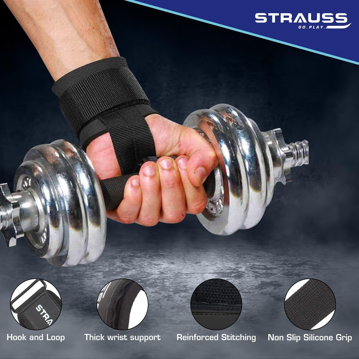 Strauss ST Cotton Gym Support, Pair (Black)