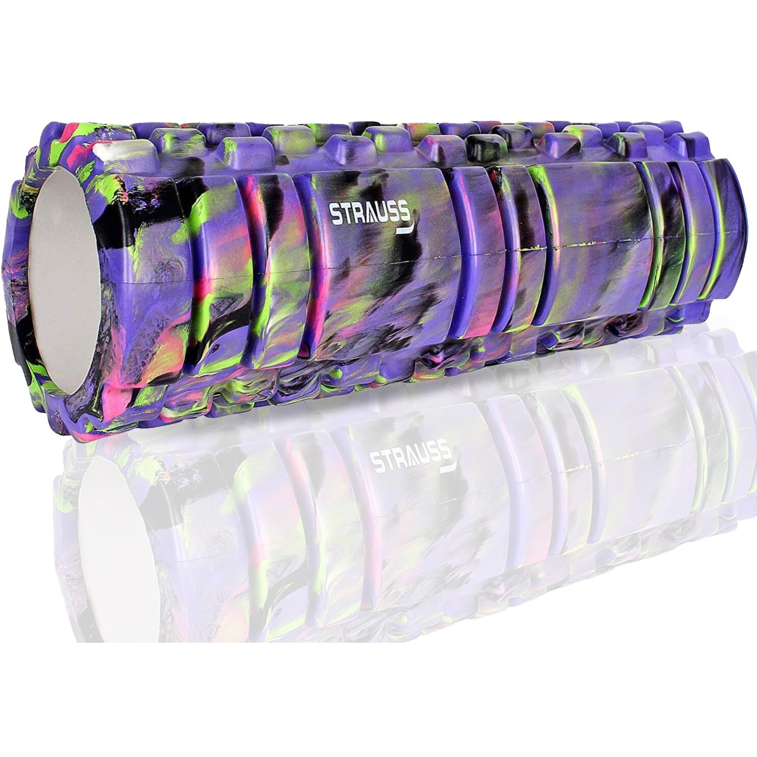 Strauss Deep Tissue Massage Foam Roller|High-Density Muscle Roller for Myofascial Release, Physical Therapy, Yoga, Pilates|Exercise Equipment for Deep Tissue Massage and Muscle Relief|33cm,(Purple)