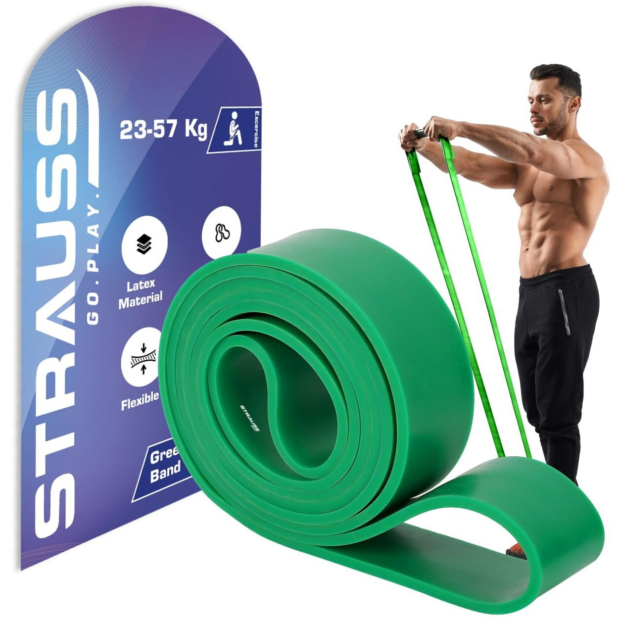 Strauss Resistance Band | Pull Up Bands Ideal for Home and Gym for Exercise,Chin Ups, Squats & Core Workout | Both for Men & Women | Resistance Bands, Loop Bands, Toning Bands, Fitness Band