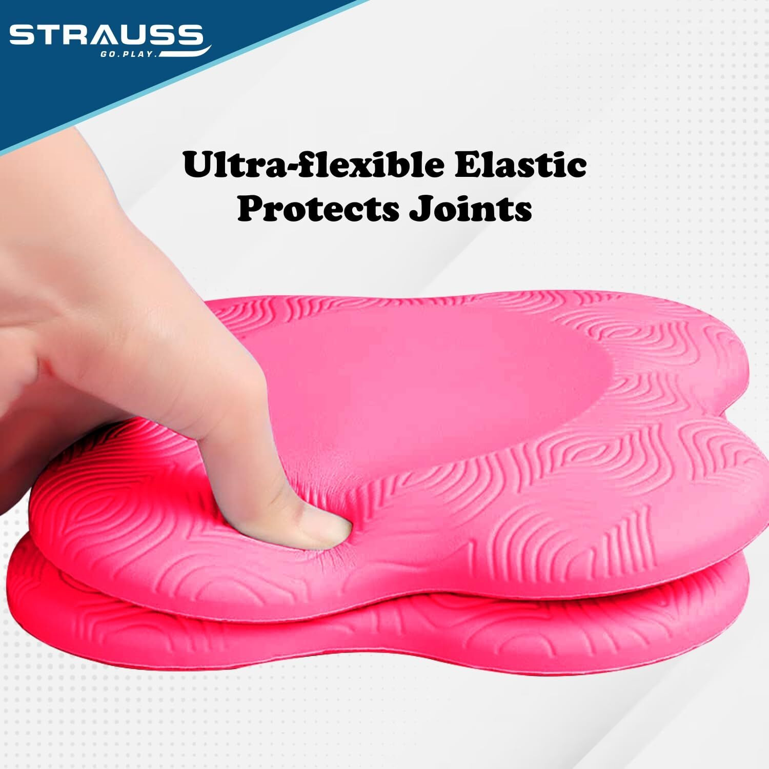 Strauss Yoga Knee & Elbow Cushion Pad | Support for Knees,Hands,Wrists,Elbows | Ideal For Planks,Push-ups,Yoga,Meditation,Pilates & Workout| Padding for Joint Protection and Stability |Set of 2,(Pink)
